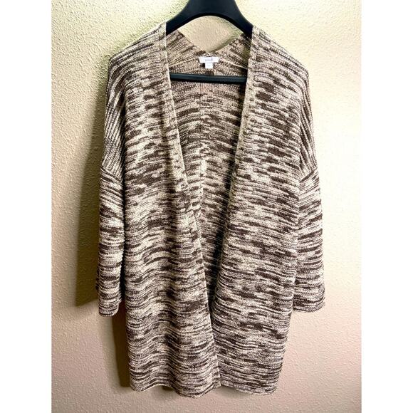 Pure Jill Women Neutral Open Sweater Cardigan Size M - Picture 1 of 7